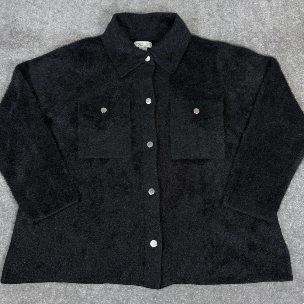 Black Rachel Zoe Plus Size Shirt Jacket